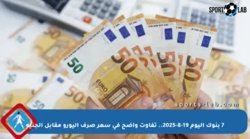 7 بنوك اليوم 19-8-2025.. تفاوت واضح في سعر صرف اليورو مقابل الجنيه